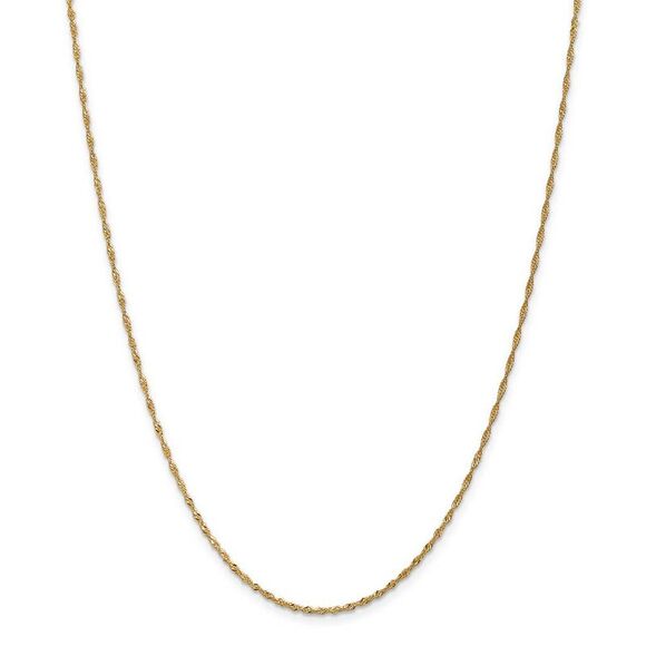1.4mm, 14k Yellow Gold, Singapore Chain Necklace, 24 Inch - Picture 3 of 8